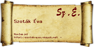 Szoták Éva névjegykártya